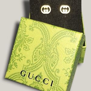 Gold Logo Stud Earrings